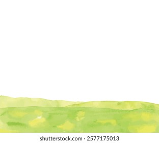 Landscape of grassland watercolor background material