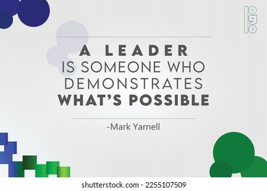 Landscape Green and blue, Leadership, leader quotes card, social media poster template