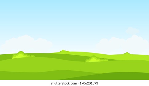 Paisaje con hierba verde. Ilustración vectorial.