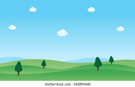Landscape of green hill panorama