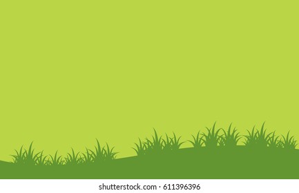 Landscape of green hill spring vector art