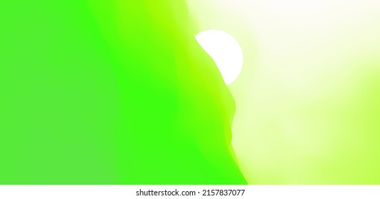 Landscape with green mountains. Mountainous terrain. Abstract nature background. Vector illustration. Design for banner, flyer, poster, cover or brochure.