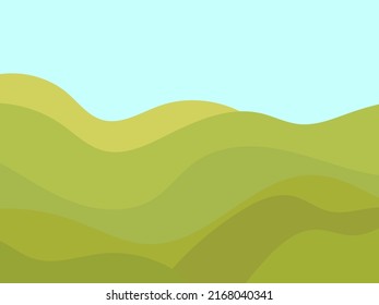 Landscape Green Wavy Hills Minimalist Style Stock Vector (Royalty Free ...