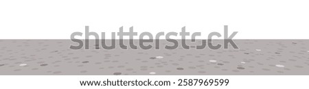 Landscape ground vector illustration isolated on white. Cobblestone or gravel road in flat cartoon style for illustrations or games. 