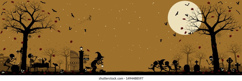 Landscape of Halloween night  background.There are 4 unique layers(red/black/brown/yellow)easy to manage color which you want.
