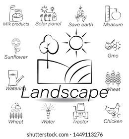 landscape hand draw icon. Element of farming illustration icons. Signs and symbols can be used for web, logo, mobile app, UI, UX