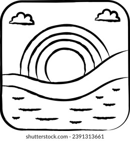 landscape hand drawn vector illustration