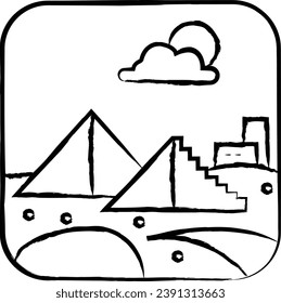 landscape hand drawn vector illustration