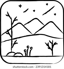landscape hand drawn vector illustration