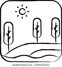landscape hand drawn vector illustration