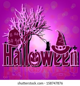 landscape and haunted for halloween text