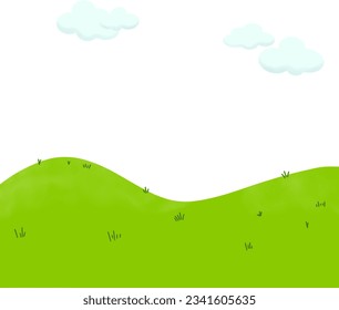 landscape with higher clouds on white background