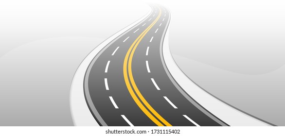 Landscape with highway. Vector illustration.