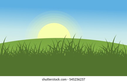 Landscape of hill at morning