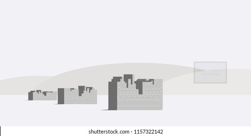 landscape with hills and buildings,abstract vector background