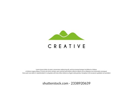 Landscape Hills logo design vector illustration. green Hill icon.usable for business and golf logo,isolated on white background