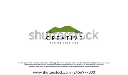 Landscape Hills logo design vector illustration. green Hill icon.usable for business and golf logo,isolated on white background.