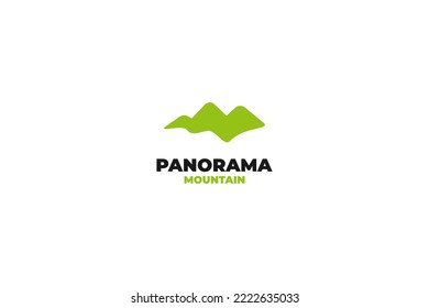 Landscape hills mountain peaks logo design vector illustration