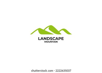 Ilustración vectorial del logotipo de los picos montañosos de paisaje