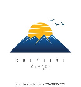 Landscape hills mountain vector logo design