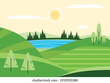 Landschaftshügel Flusspießerbäume