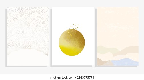 paisaje con colinas y conjunto de fondo del vector solar