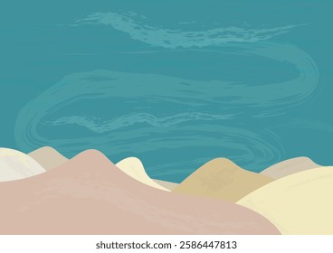 Landscape with Hills Vector Background Illustration