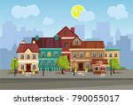 The landscape of the historic city. Vector illustration.