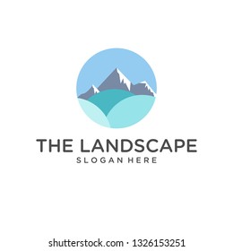 landscape home logo vector