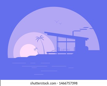 landscape with houses and clouds