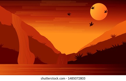 Landscape With huge mountains background