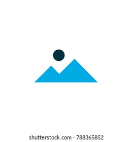 Landscape icon colored symbol. Premium quality isolated mountain element in trendy style.
