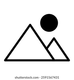 Landscape icon with editable stroke. Gallery icon with editable stroke