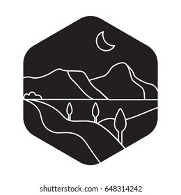 landscape icon flat black