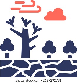Landscape Icon Glyph Color Vector Illustration