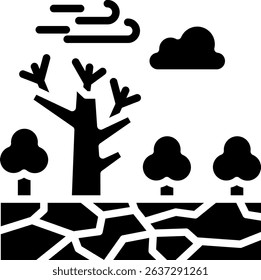 Landscape Icon Glyph Vector Illustration