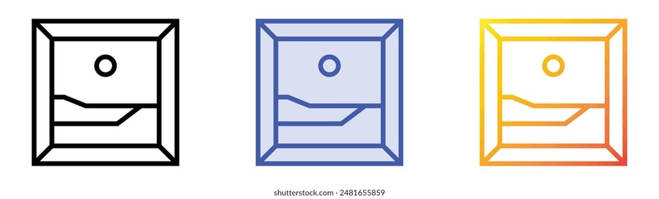 landscape icon. Linear, Blue Fill and Gradient Style Design Isolated On White Background