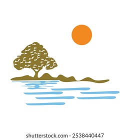 landscape icon logo design template