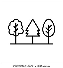 Landscape icon. Landscape Related Vector Line Icon. Isolated on White Background. Editable Stroke. eps 10.