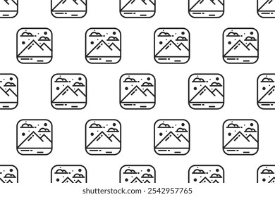 Landscape icon seamless pattern background template