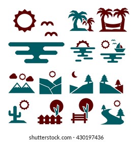 landscape icon set