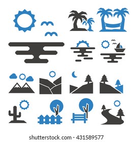 landscape icon set