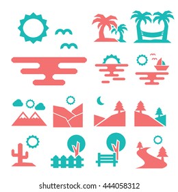 landscape icon set