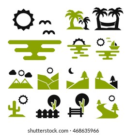 landscape icon set