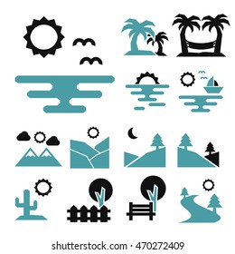 landscape icon set