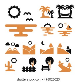 landscape icon set