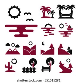 landscape icon set