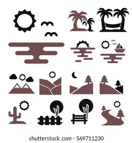 landscape icon set