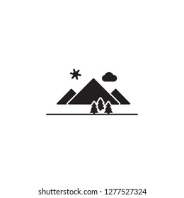 landscape icon. Simple glyph vector of travel set for UI and UX, website or mobile application on white background