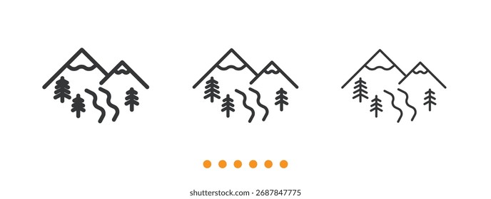 Landscape icon. Thin line icon vector